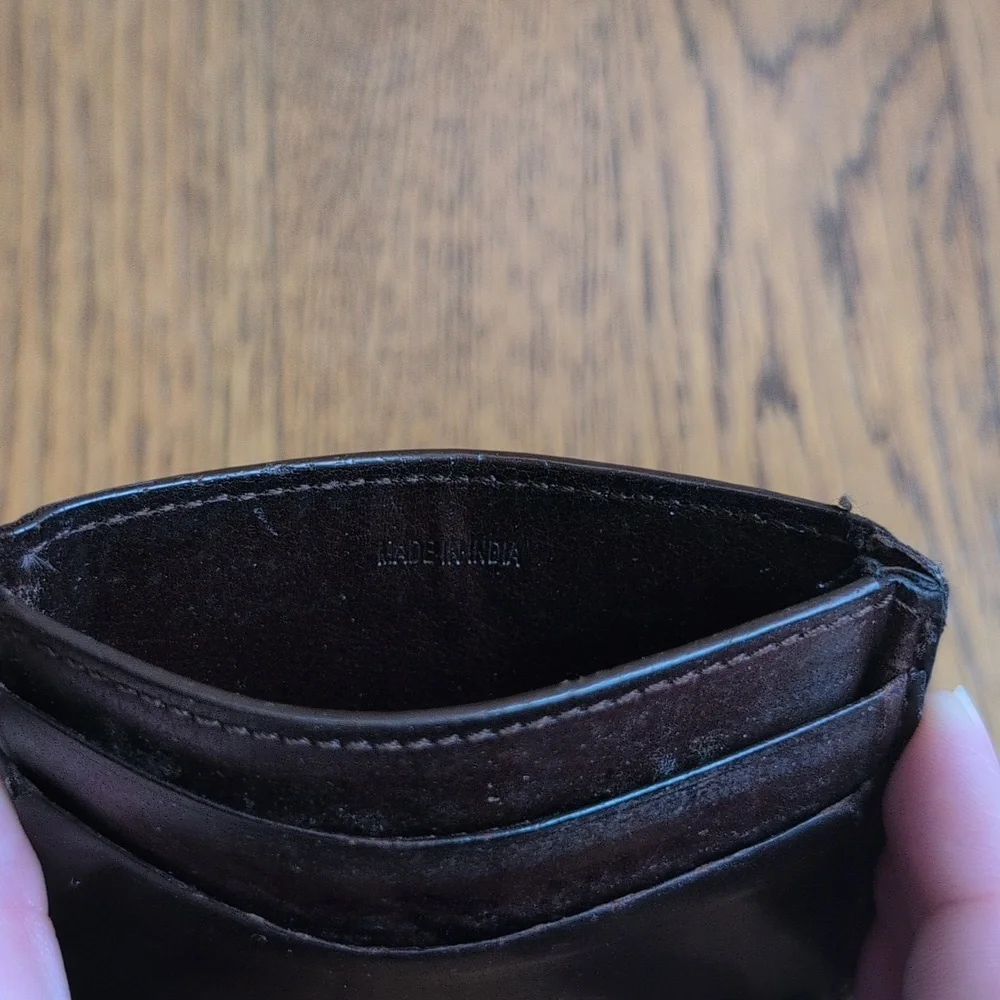 Vintage Coach Wallet Men's Card Case Dark Brown Leather Wallet